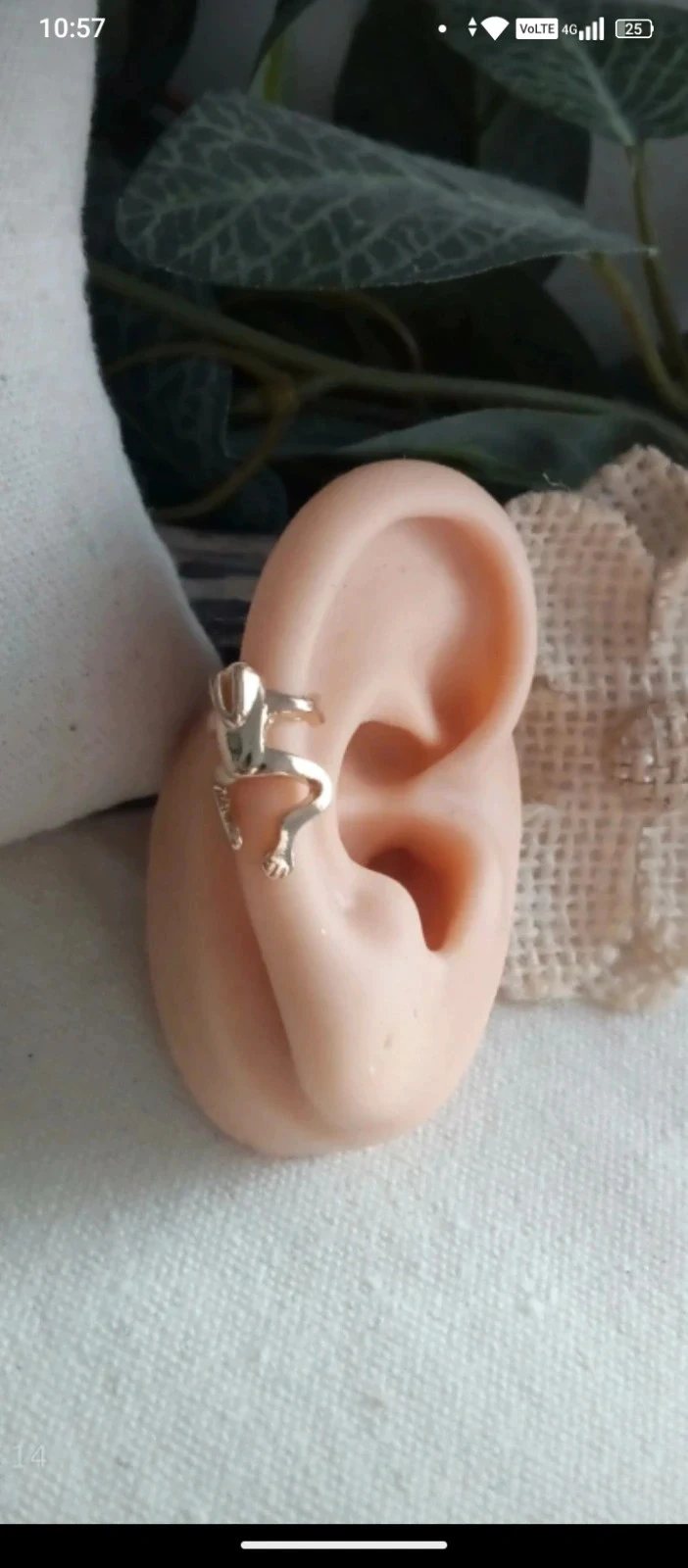 Clip oreille grenouille dorée